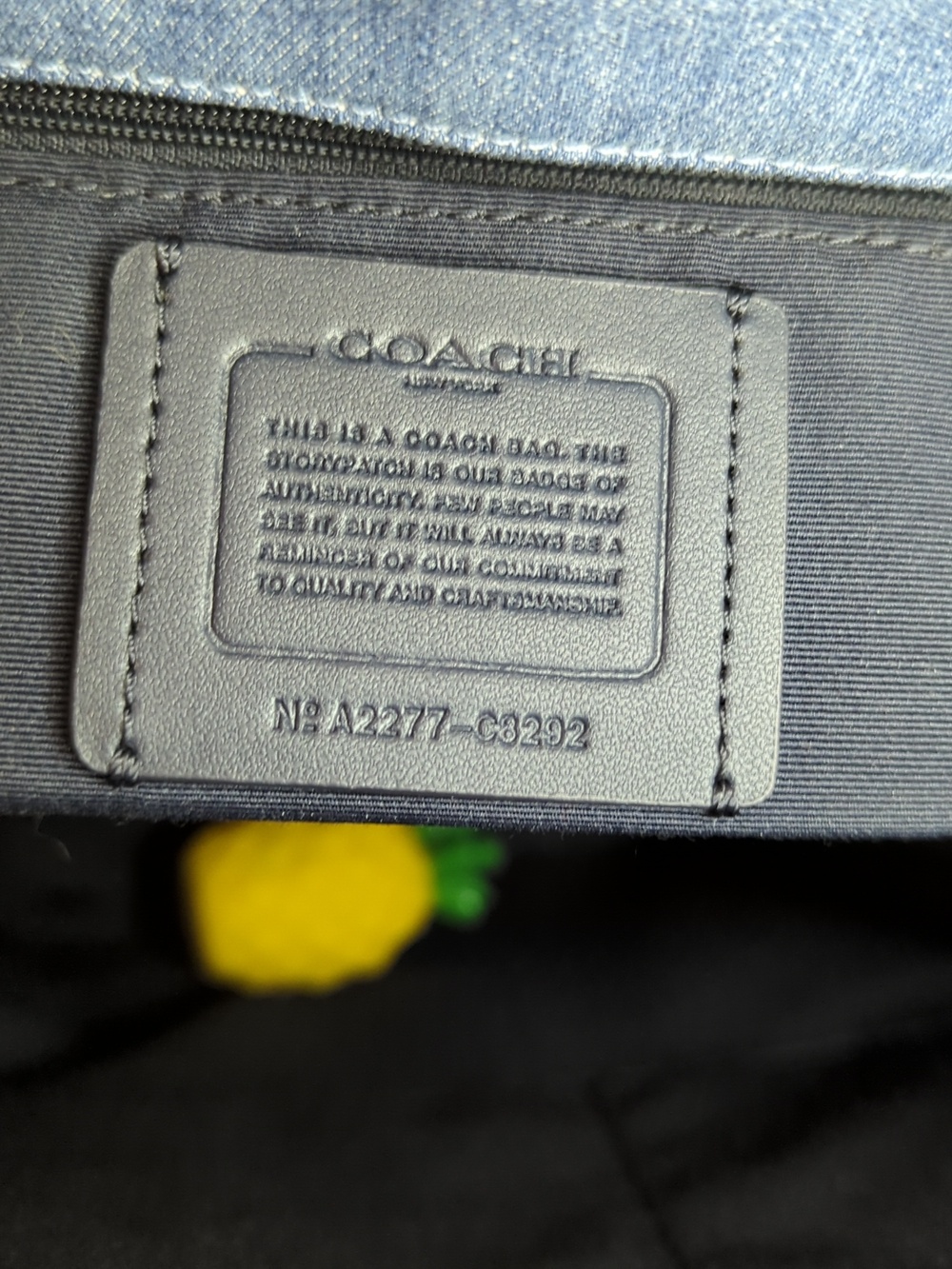 Coach Blue Denim Tote w/ Vachetta, care card/ free coach patent pink wallet - Picture 2 of 10